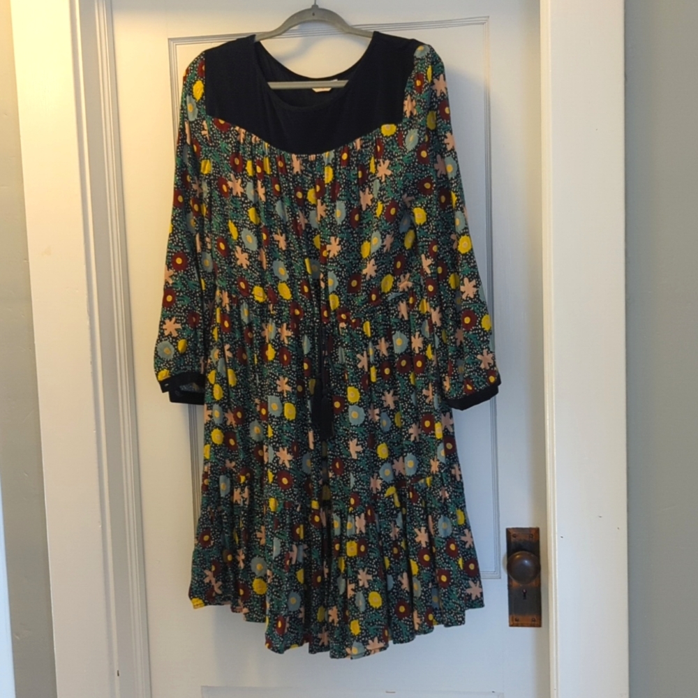 Gorman corduroy and flannel floral cotton dress